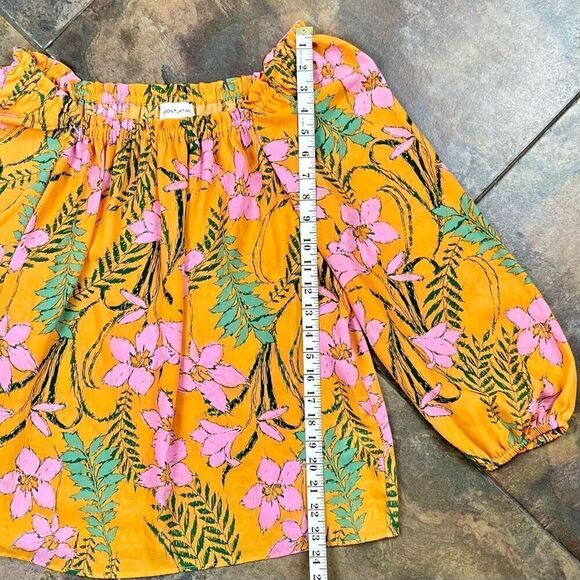Gason & Latimer Off The Shoulder Tropical Floral Blouse Medium - Picture 5 of 11